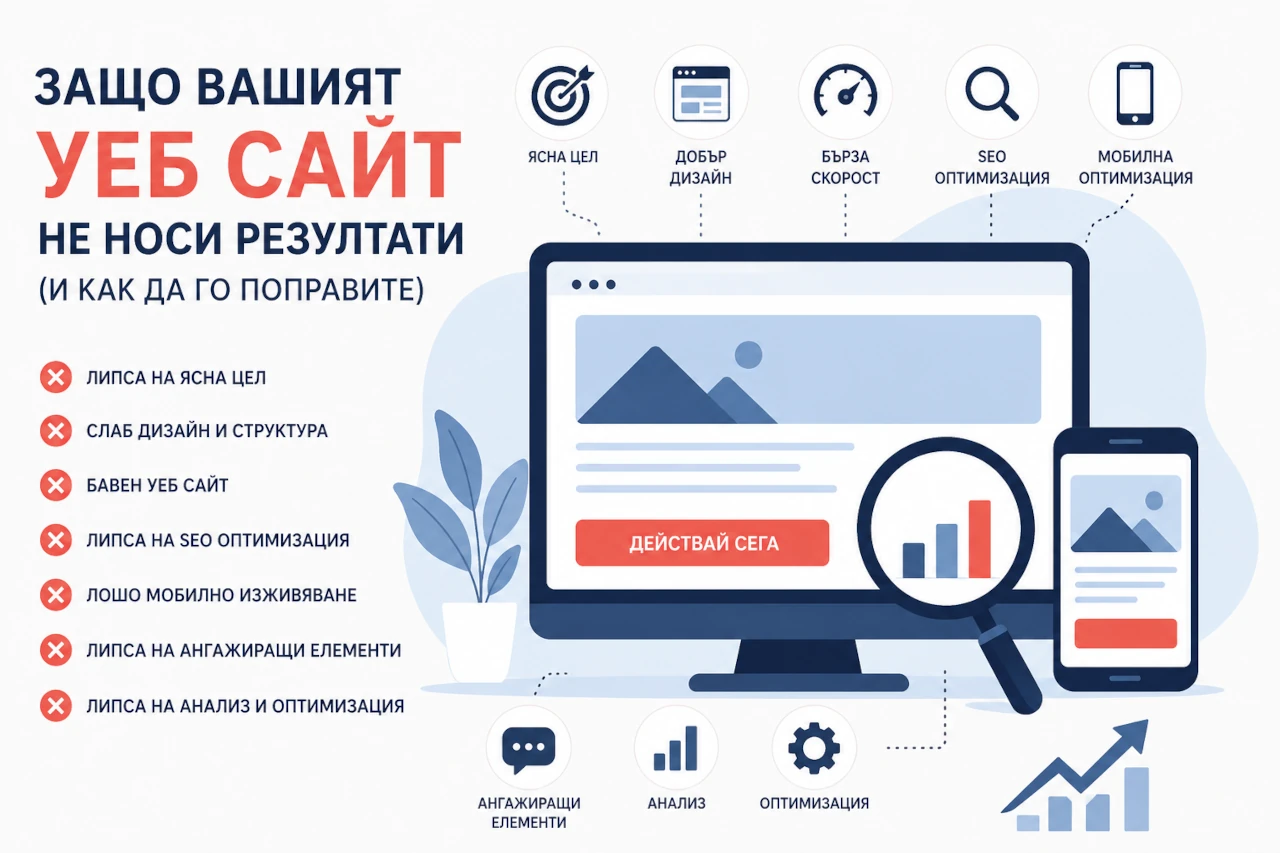 Причини защо уеб сайт не носи резултати и как да го оптимизирате